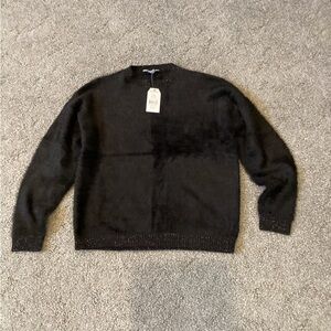 Time and Tru Black Eyelash Crew Neck Sweater